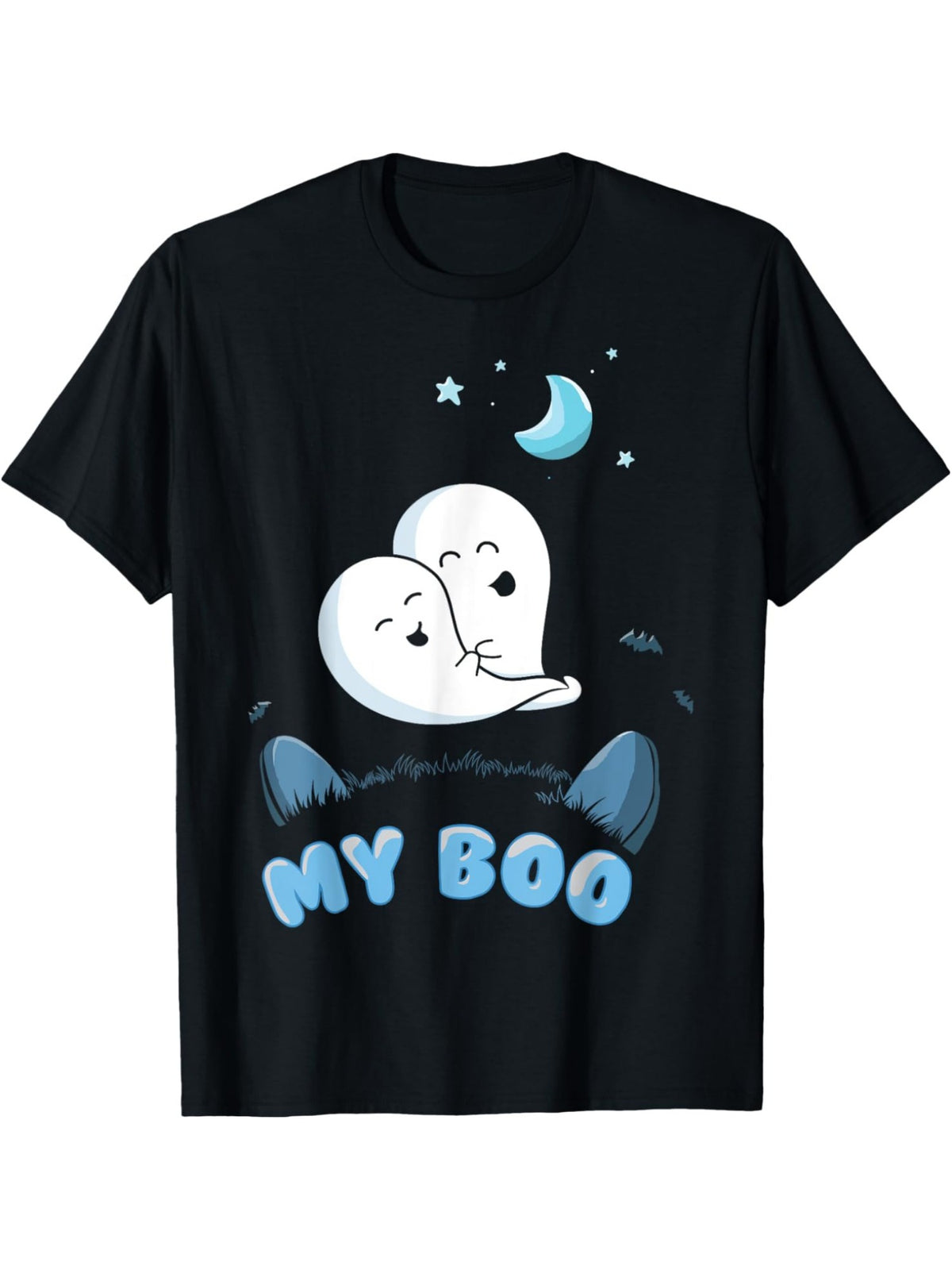My Boo Cute Love Couple Boo Funny Valentine's Day Quotes Retro Trendy Printed T-shirt, Men's Casual and Comfortable T-shirt Summer, Men's Short-sleeved Top for Everyday Activities Birthday Gift Valentine's Day Gift to Men