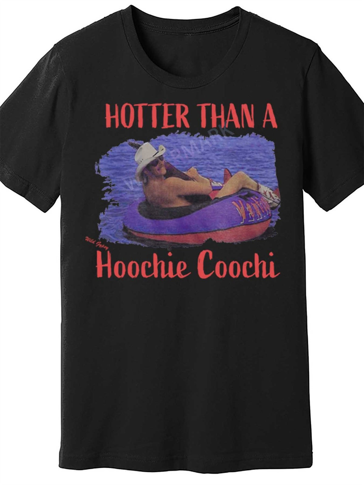 Mens Hotter Than a Hoochie Graphic T-Shirt - Black Cotton, Short Sleeve, Casual Summer Wear, Machine Washable 100% Cotton, Crew neck t-shirt, Graphic T-Shirts, Vintage Print, black Workout Tee, Sports Top