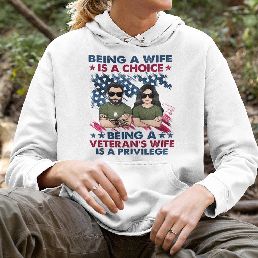 GeckoCustom Being A Veteran¡¯s Wife Is A Privilege Shirt, Veteran's Wife Gift Tshirt HN590 Pullover Hoodie / Sport Grey Color / S