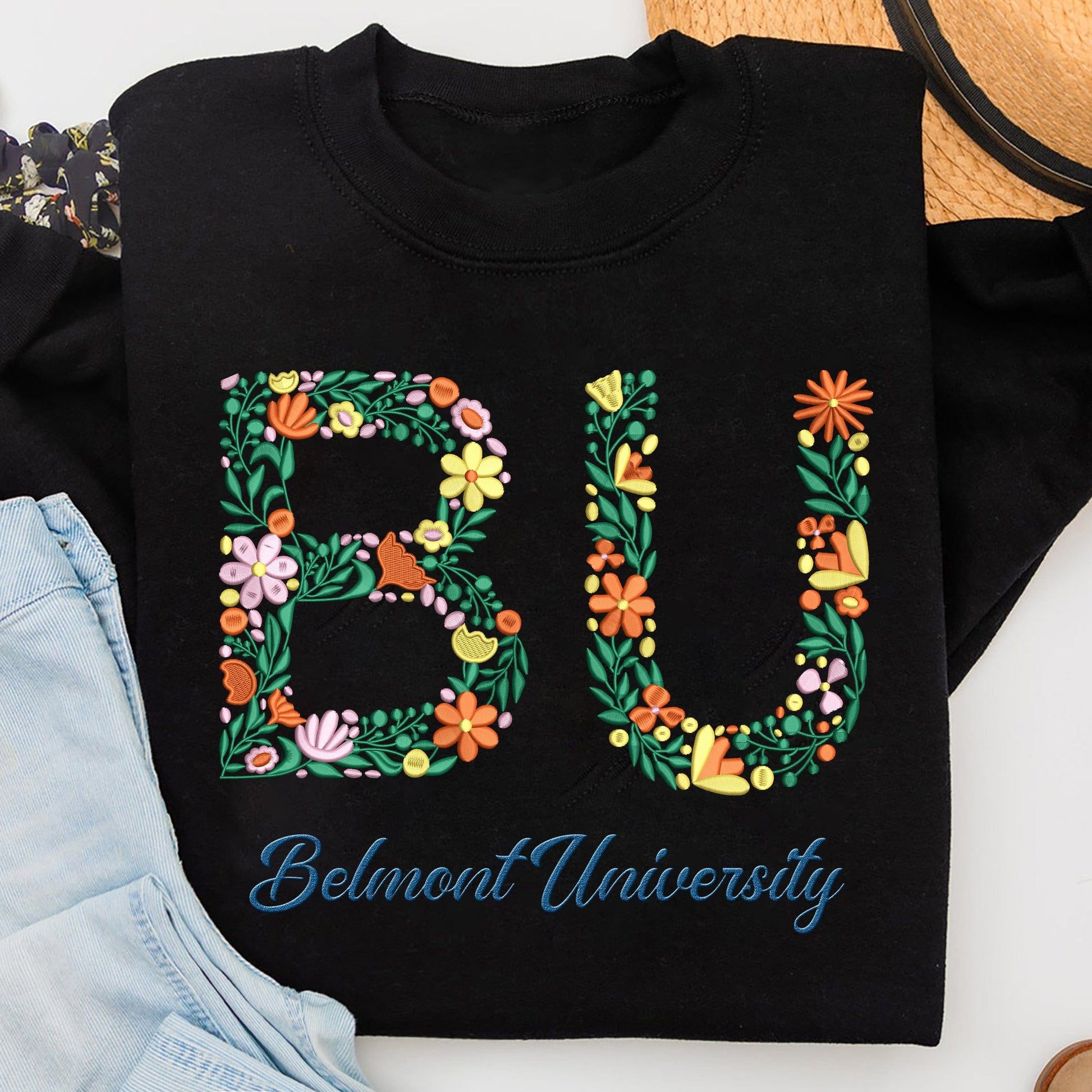 GeckoCustom Custom College Floral Embroidered Sweatshirt TH10 891679