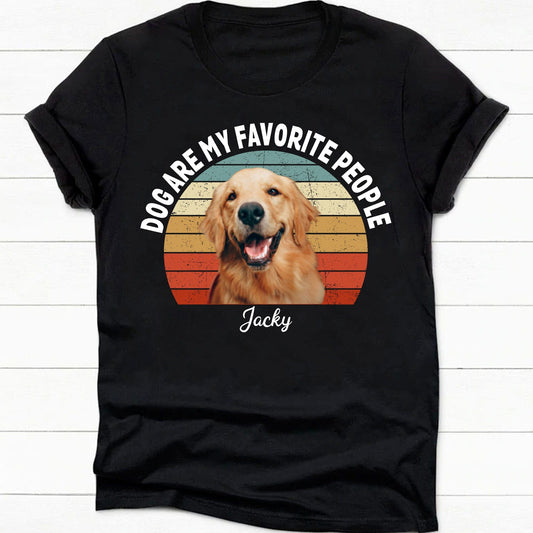 GeckoCustom Dogs Are My Favorite People Vintage Retro Photo Shirt, Personalized Custom Photo Shirt H458