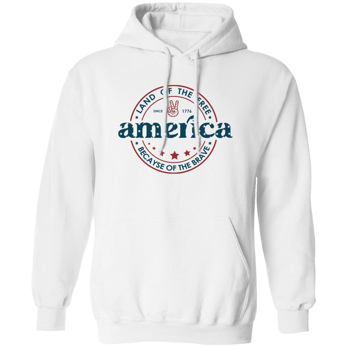 GeckoCustom G500 5.3 oz. T-Shirt Pullover Hoodie / White / S
