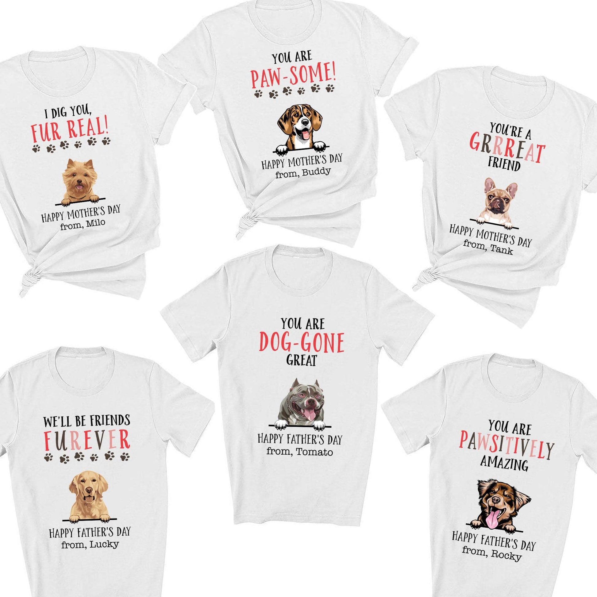 GeckoCustom Happy Father's Mother's Day Custom Dog Shirt C213