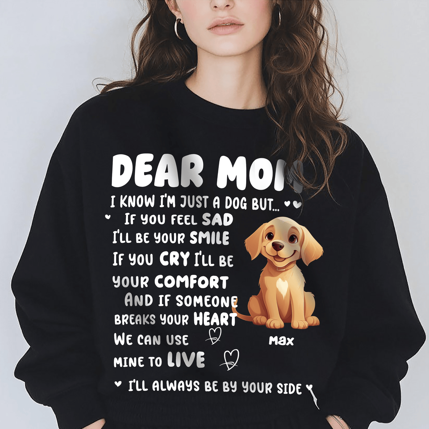 GeckoCustom I¡®ll Always Be By Your Side Dog Dark Sweatshirt For Dog Lovers Personalized Gift N369 HO82 893520 Sweatshirt (Favorite) / V Black / S