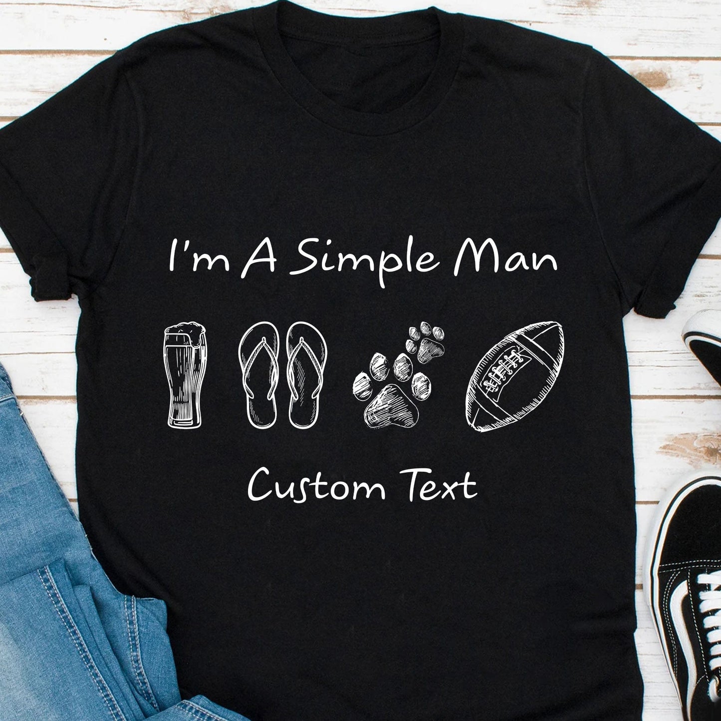 I'm A Simple Woman Man Personalized Custom Football Shirts C508