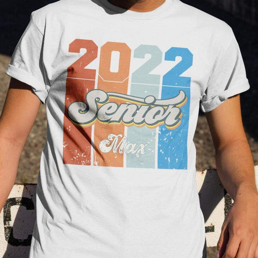 GeckoCustom Personalized Family Senior 2022 Shirt, 2022 Senior Retro Shirt, Class Of 2022 Seniors Shirt Unisex T-Shirt / Sport Grey / S