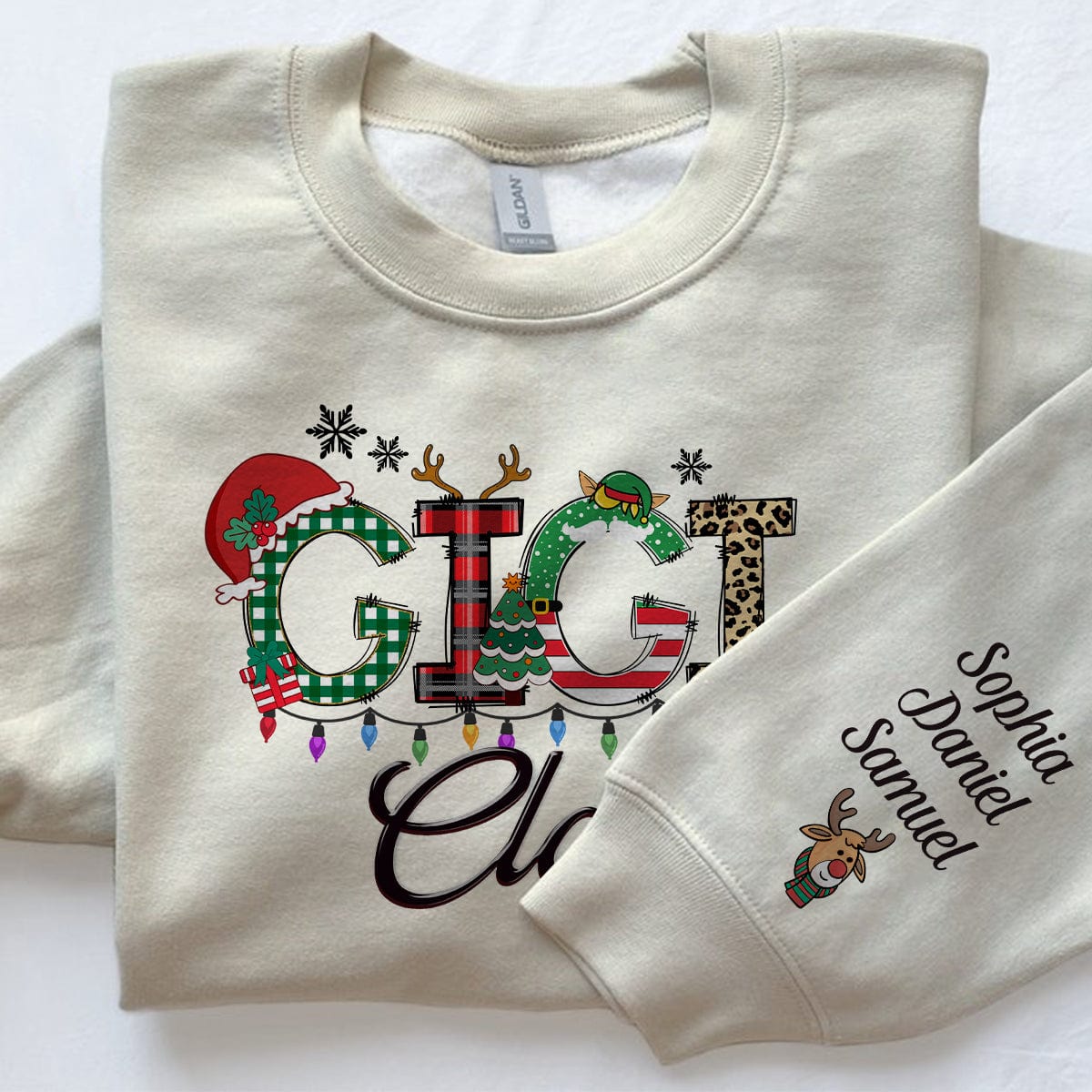 GeckoCustom Personalized Gift Grandma Claus Christmas Sweatshirt For Family HO82 891767