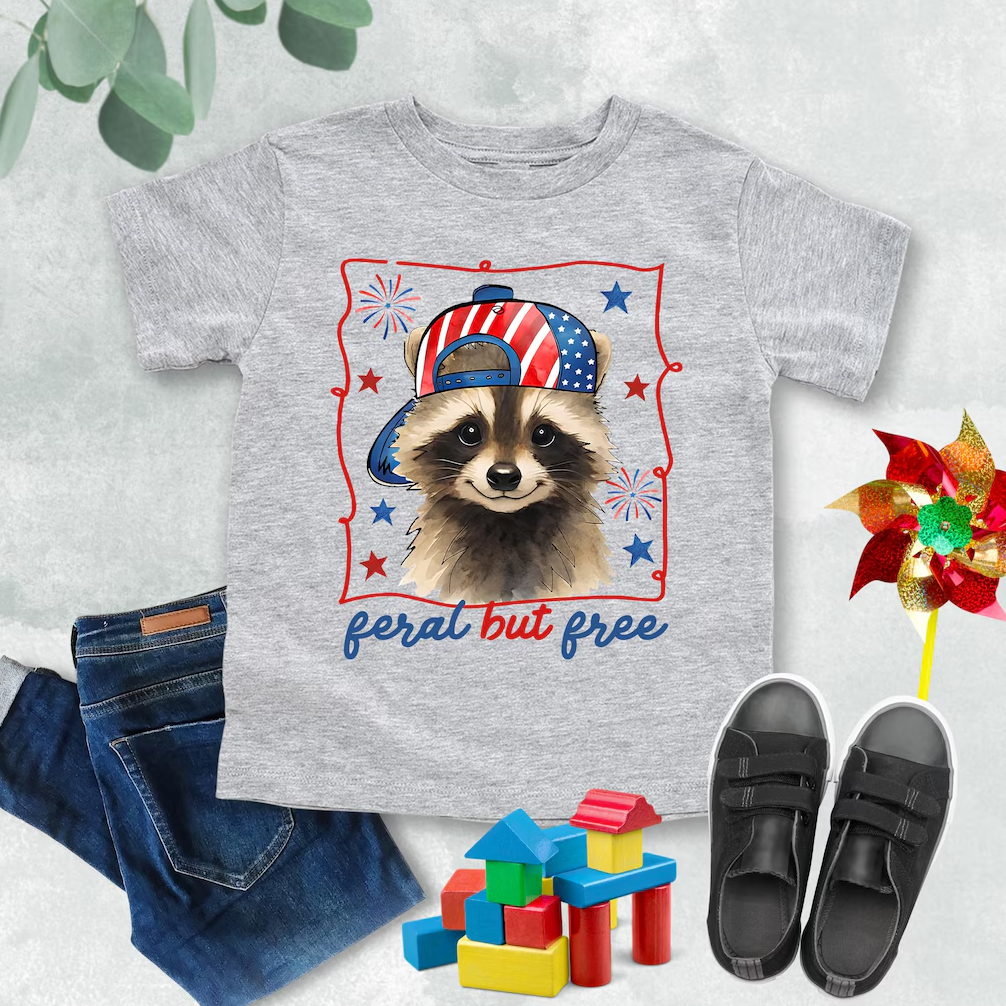 Feral But Free Raccoon Kids Shirt TH10 170099