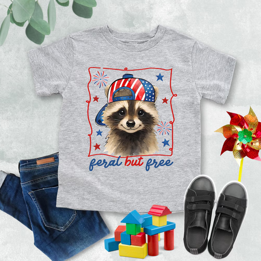 Feral But Free Raccoon Kids Shirt TH10 170099