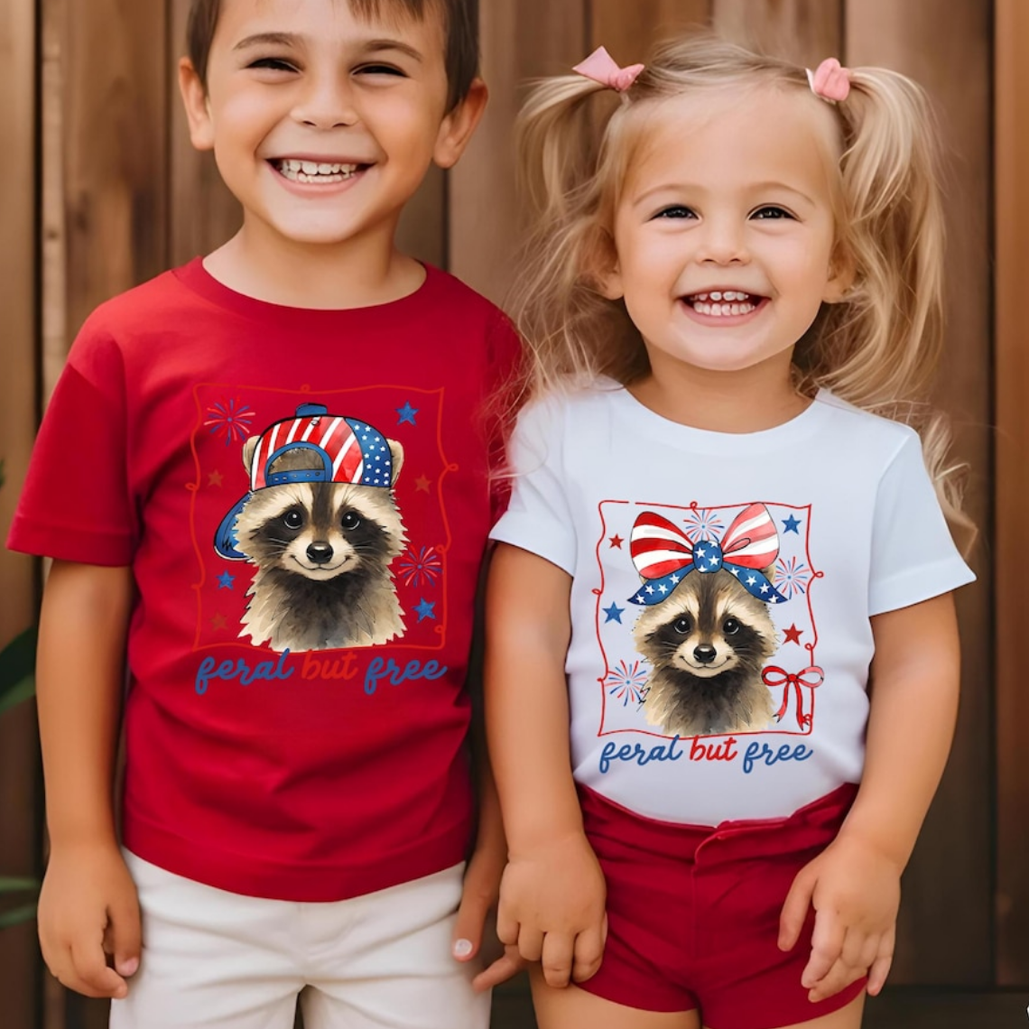 Feral But Free Raccoon Kids Shirt TH10 170099