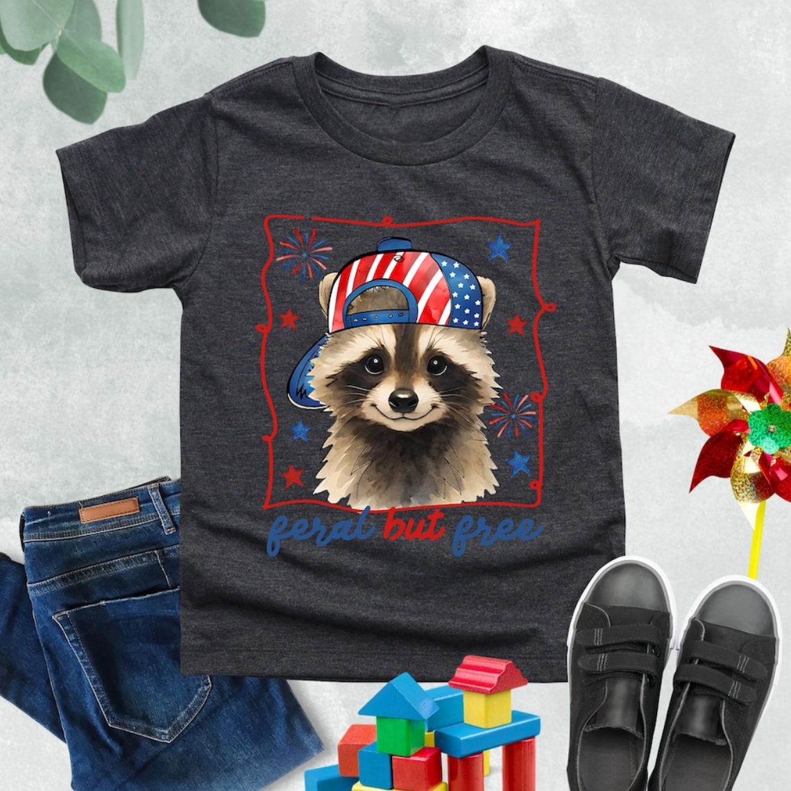 Feral But Free Raccoon Kids Shirt TH10 170099