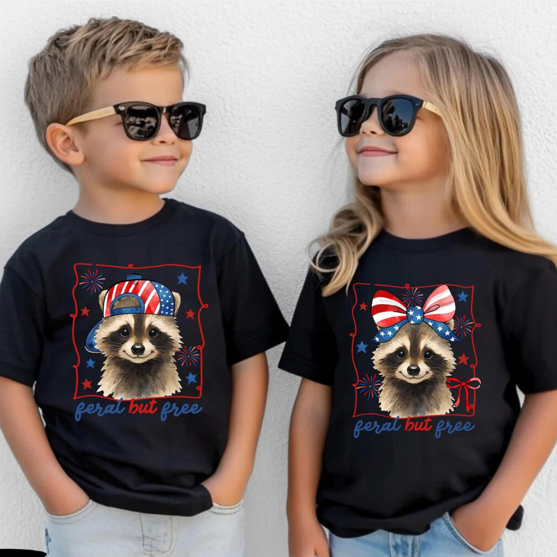 Feral But Free Raccoon Kids Shirt TH10 170099