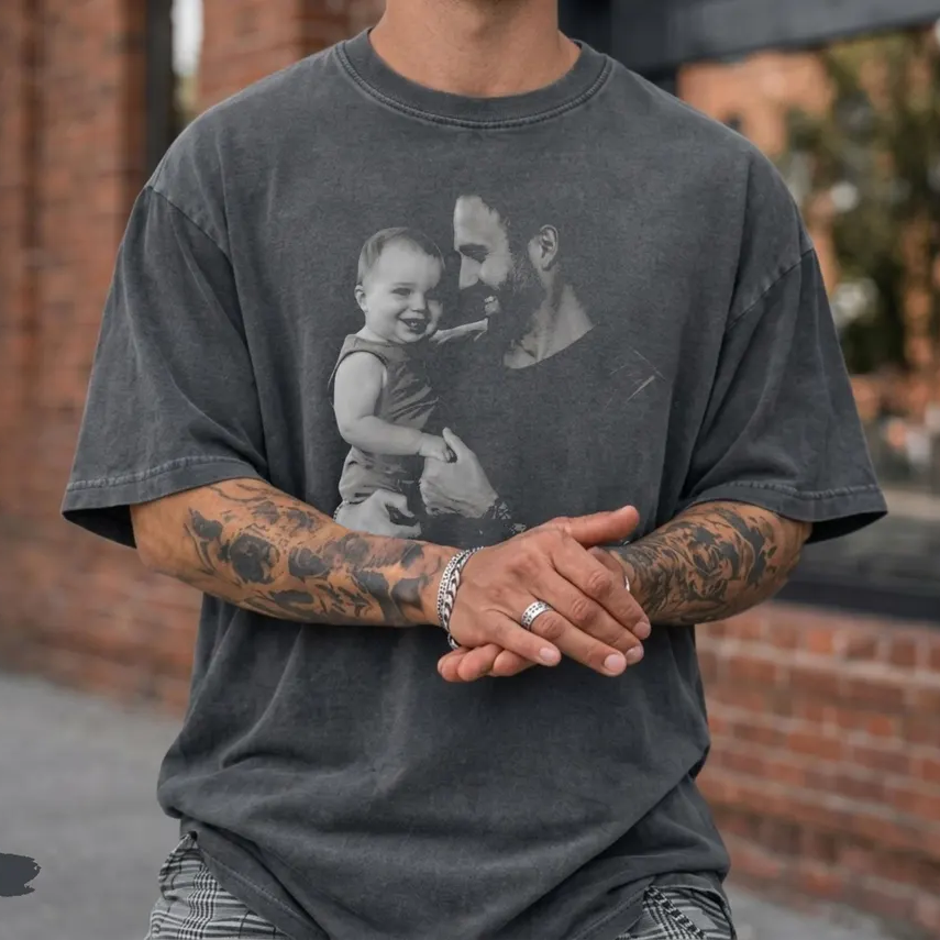 Custom Photo Dad And Kid Comfort Shirt For Father's Day TH10 170105