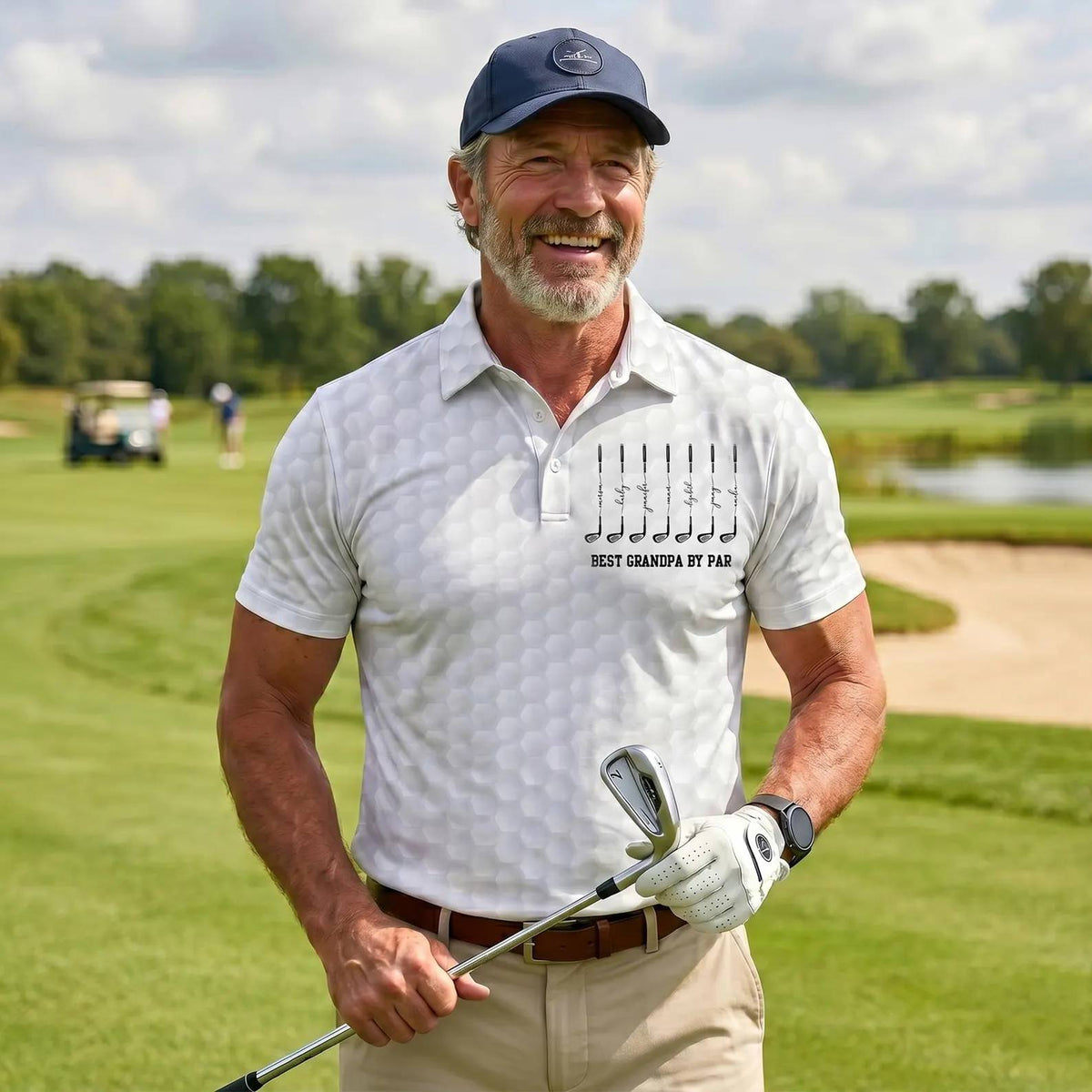 Personalized Best Dad By Par Polo Shirt - Gift For Papa, Grandpa, Golf Lovers, Husband HO82 902360