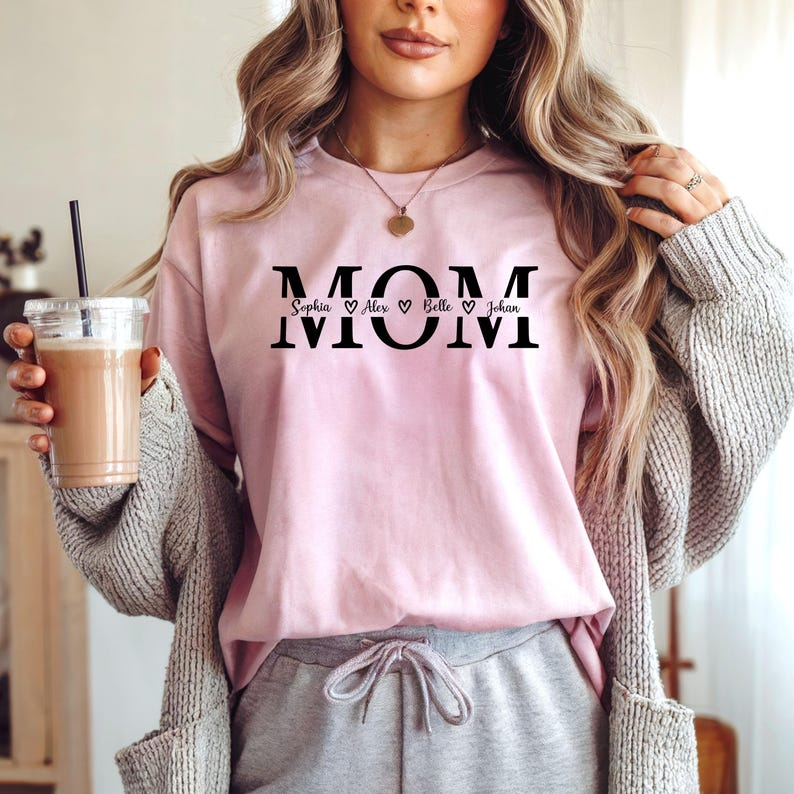 Custom Mom Shirt, Personalized Mama Gift, Mother's Day Gift, Custom Name Shirt, Children Name Mom Shirt TH10 169153