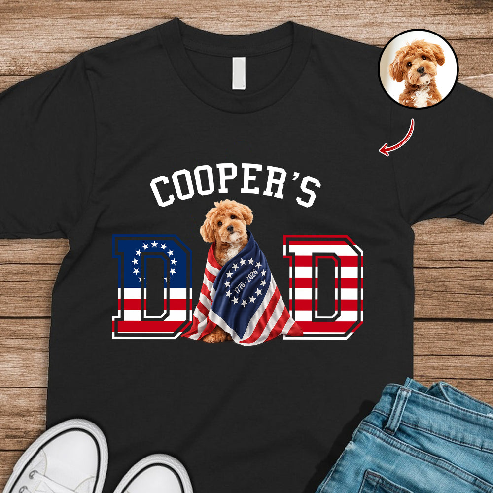Custom Photo Dog Cat Dad With US 250 Shirt HO82 901266