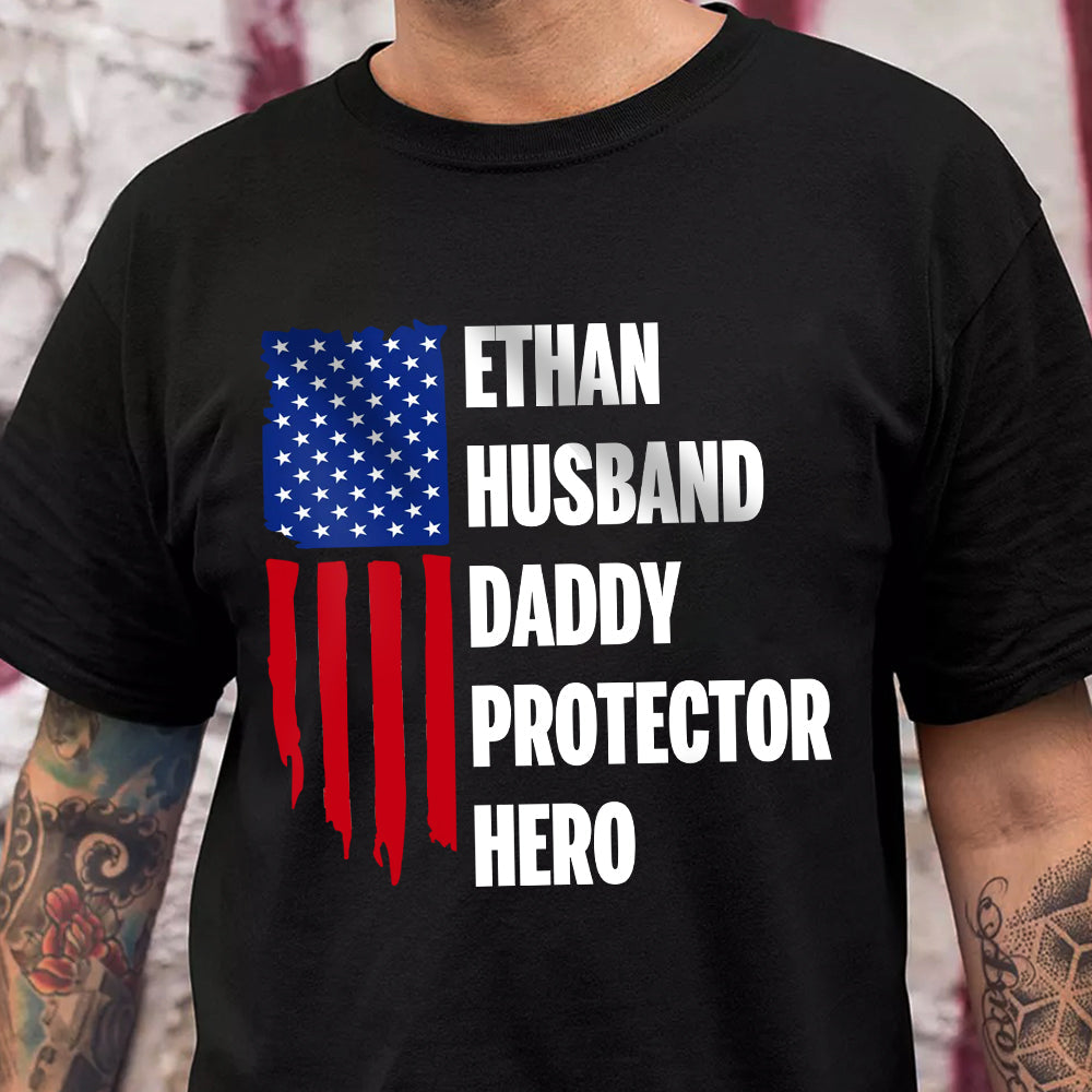Custom Name Husband Daddy Protector Hero For Dad Shirt TH10 892937