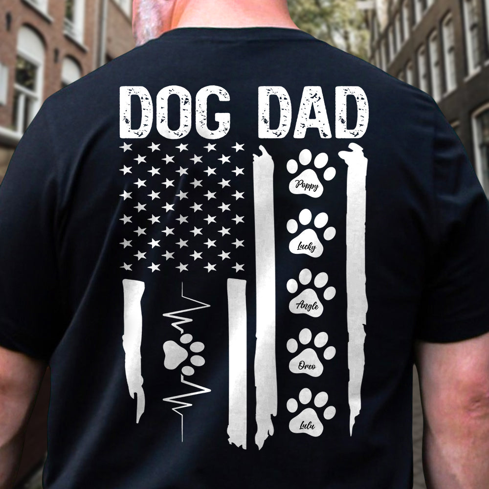 Dog Mom Dad Flag Dark Shirt Personalized Dog Lovers Gift CH07 895872