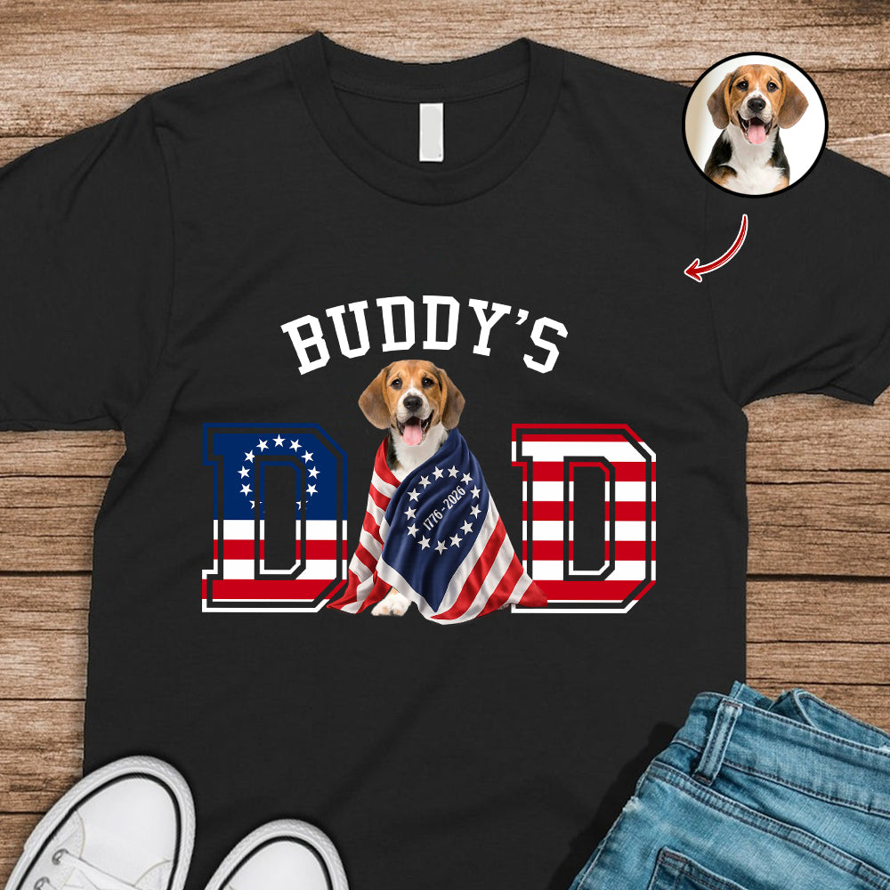 Custom Photo Dog Cat Dad With US 250 Shirt HO82 901266