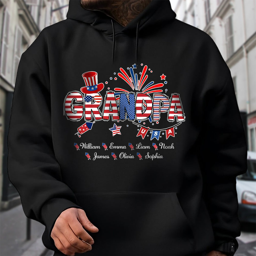 Custom Name Patriotic 4th of July Dark Shirt Gift For Family CH07 910560