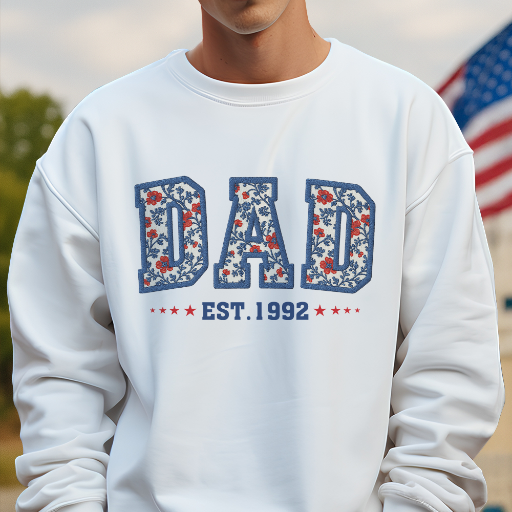 Personalized Floral Dad Mom USA Est Year Bright Shirt LM32 895475