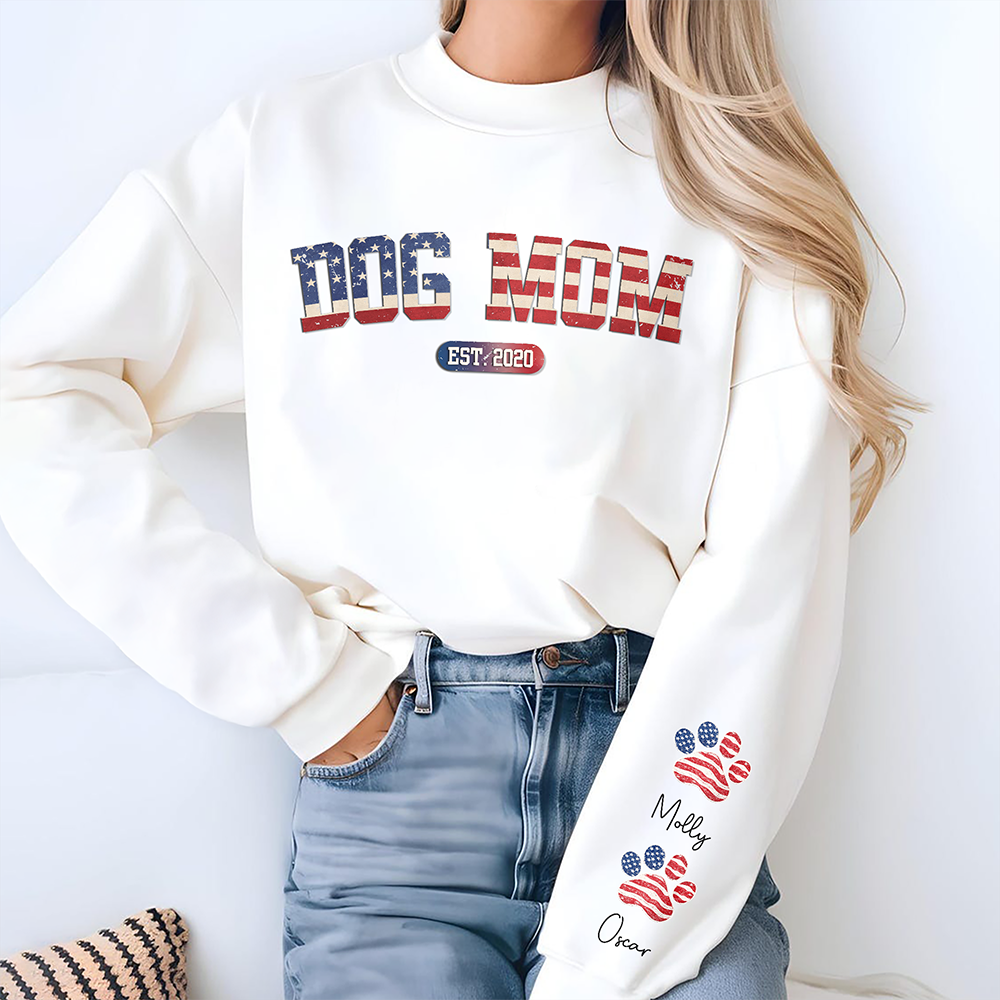 I'm A Cool Dog Mama - Dog Personalized Sweatshirt With Design On Sleeve HA75 920028