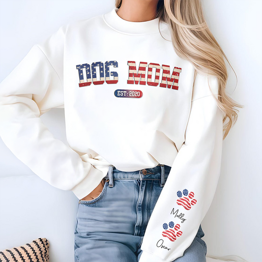 I'm A Cool Dog Mama - Dog Personalized Sweatshirt With Design On Sleeve HA75 920028