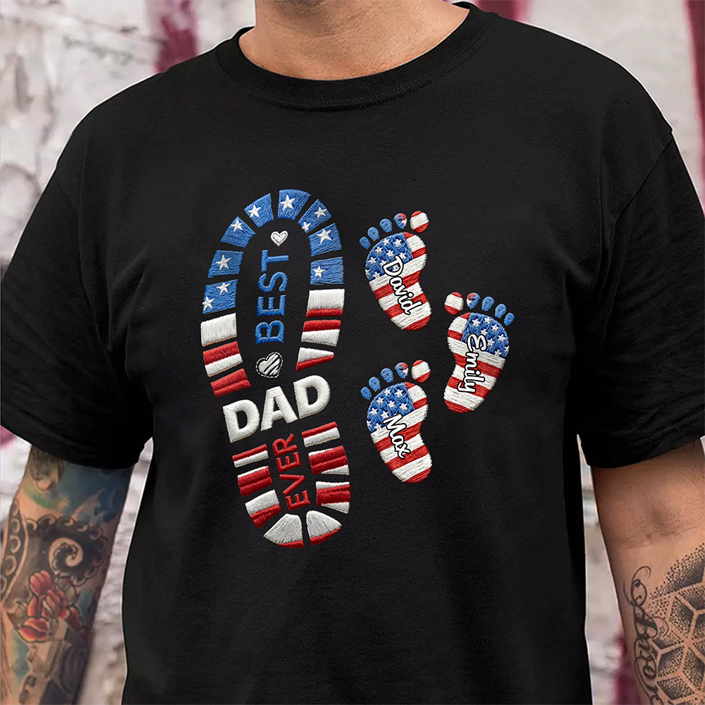 Personalized 250th Anniversary Dad 1776-2026 Back & Front Dark Shirt CH07 911004